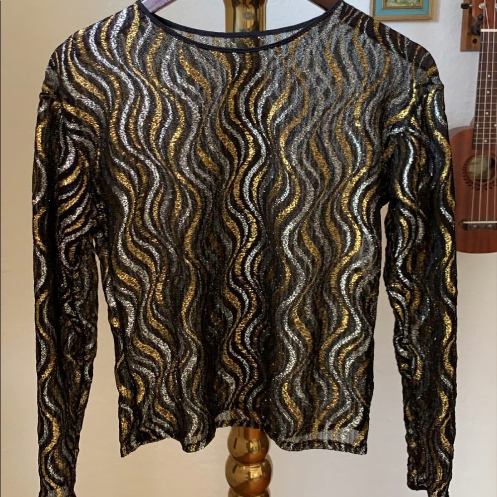 Vintage metallic sheer shirt